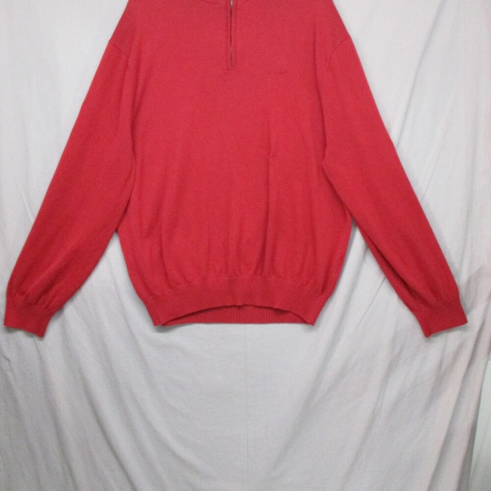 Nautica Men Henley Mock Neck Sweater 100% Cotton Red Men Size | XXL - Picture 3 of 11